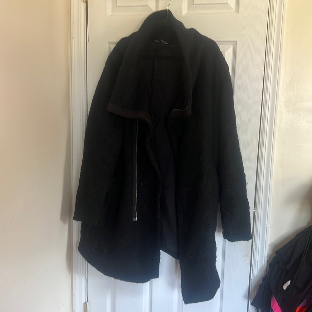 H&M black cowl zipper jacket